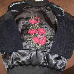 Furst of a Kind Rose Bomber fishnet sleeves